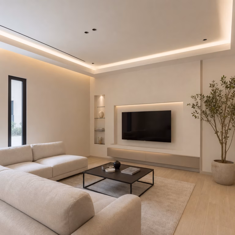 مشروع دهانات وديكورات لفيلا سكنية في حي النرجس — صورة 5