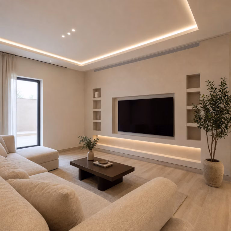 مشروع دهانات وديكورات لفيلا سكنية في حي النرجس — صورة 3