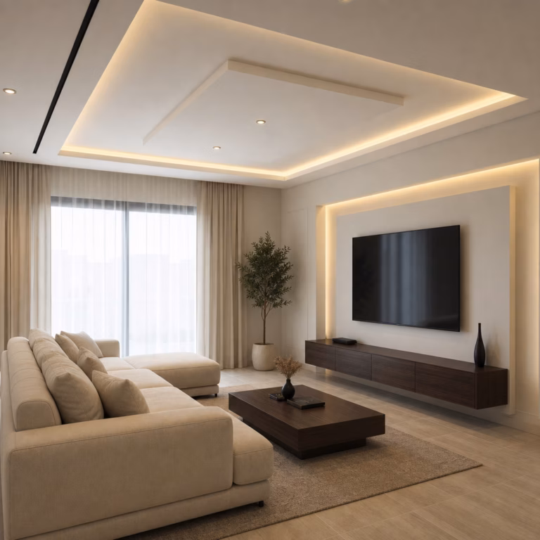 تصميم الجبس بحسب أبعاد السقف